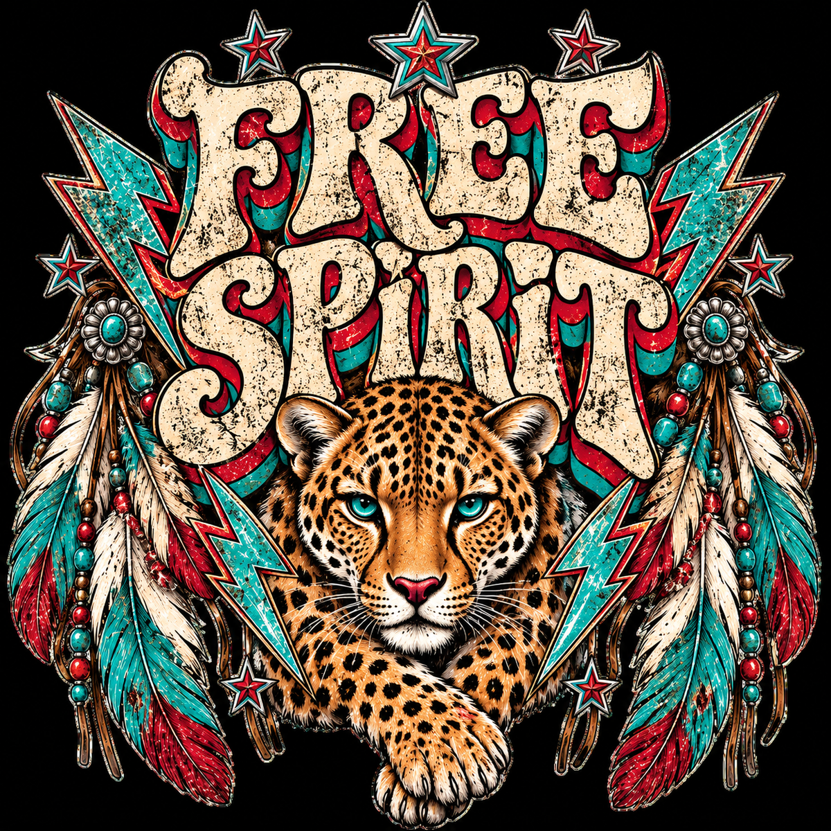 Free Spirit Western Leopard Tee